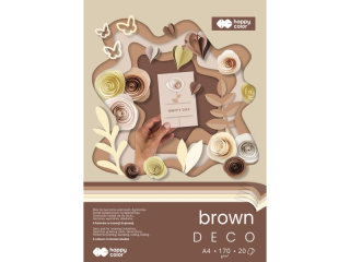 Blok Hobby Deco Brown 170 g/m2, A4, 20 ark., 5 kolor�w, Happy Color [opakowanie=5szt]