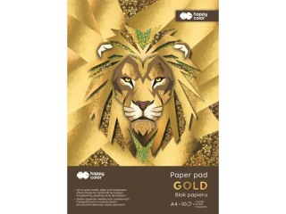 Blok Hobby Gold, A4, 150-230g, 10 ark, Happy Color [opakowanie=5szt]