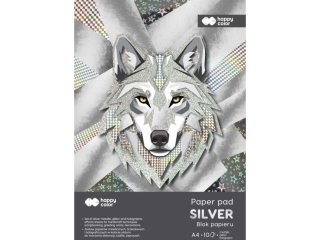 Blok Hobby Silver, A4, 150-230g, 10 ark, Happy Color [opakowanie=5szt]