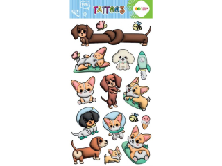 Tatua�e zmywalne CORGI TEAM, rozm. 100x200 mm, Happy Color [opakowanie=5szt]