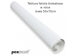 TEKTURA FAL. BROKAT. W ROLCE BIAŁA 50x70cm