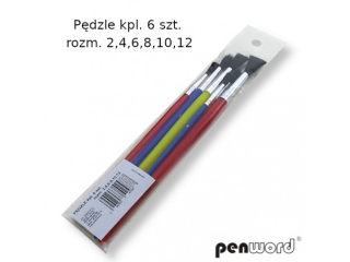 PĘDZLE kpl. 6 szt. rozm. 2, 4, 6, 8, 10, 12 (SZPSH)