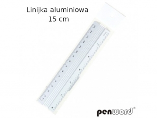 LINIJKA ALUMINIOWA 15cm [opakowanie=24szt](SZPSH)