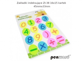 ZAKŁADKI INDEKSUJĄCE ZI-38 16x15 kartek 45mmx33mm
