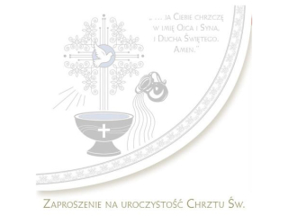 Zaproszenie POL-MAK 10szt. Chrzest kwadrat ZKW 120x120 z kopertą ZKW_CHR_40767