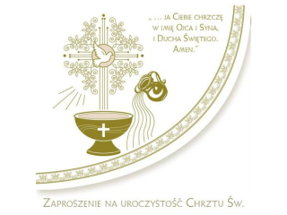 Zaproszenie POL-MAK 10szt. Chrzest kwadrat ZKW 120x120 z kopertą ZKW_CHR_40974