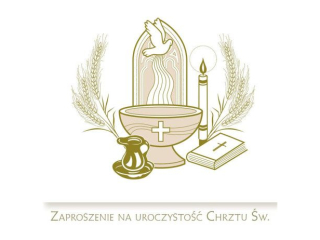 Zaproszenie POL-MAK 10szt. Chrzest kwadrat ZKW 120x120 z kopertą ZKW_CHR_40975