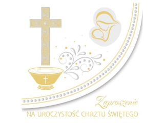 Zaproszenie POL-MAK 10szt. Chrzest kwadrat ZKW 120x120 z kopertą ZKW_CHR_56253