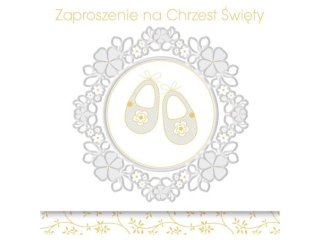 Zaproszenie POL-MAK 10szt. Chrzest kwadrat ZKW 120x120 z kopertą ZKW_CHR_56256