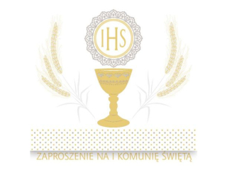 Zaproszenie POL-MAK 10szt. Komunia kwadrat ZKW 120x120 z kopertą ZKW_KOM_57188