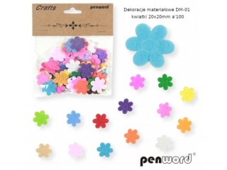 DEKORACJE MATERIA�OWE DM-01 KWIATKI 20x20mm a100