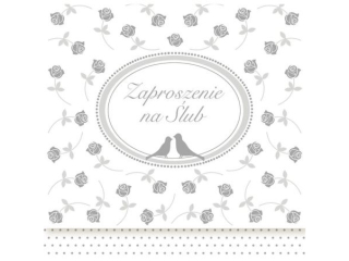 Zaproszenie POL-MAK 10szt. Ślub kwadrat ZKW 120x120 Ślub z kopertą ZKW_SL_40610