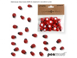 DEKORACJE DREWNIANE DDR-01 BIEDRONKI 14x19mm a24