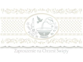 Zaproszenie POL-MAK 10szt. Chrzest Lux Edition ZLUX 160x95 z kopertą ZLUX_CHR_56557