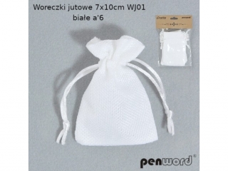 WORECZKI JUTOWE 7x10cm WJ-01 BIAŁE a6