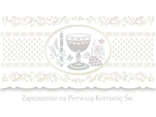 Zaproszenie POL-MAK 10szt. Komunia Lux Edition ZLUX 160x95 z kopertą ZLUX_KOM_56697