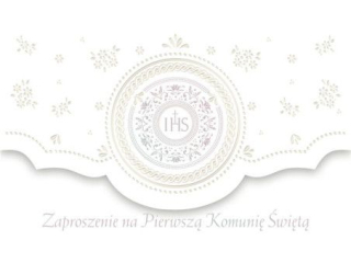 Zaproszenie POL-MAK 10szt. Komunia Lux Edition ZLUX 160x95 z kopertą ZLUX_KOM_56698