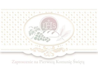 Zaproszenie POL-MAK 10szt. Komunia Lux Edition ZLUX 160x95 z kopertą ZLUX_KOM_57202