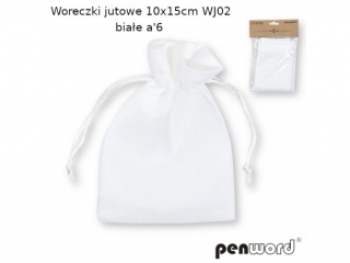 WORECZKI JUTOWE 10x15cm WJ-02 BIAŁE a6