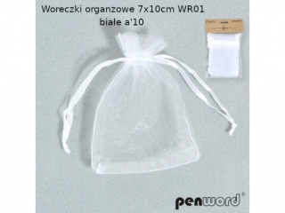 WORECZKI ORGANZOWE 7x10cm WR01 BIAŁE a10