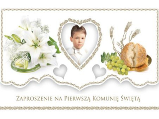 Zaproszenie POL-MAK 10szt. Komunia składane ZS 160x95 z kopertą ZS_KOM_25841
