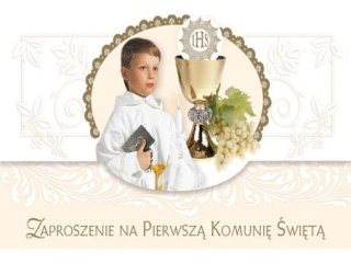 Zaproszenie POL-MAK 10szt. Komunia składane ZS 160x95 z kopertą ZS_KOM_25843