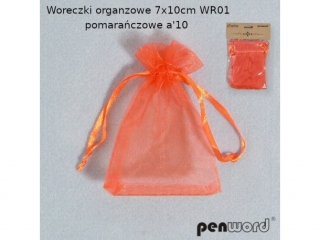 WORECZKI ORGANZOWE 7x10cm WR01 POMARAŃCZOWE a10