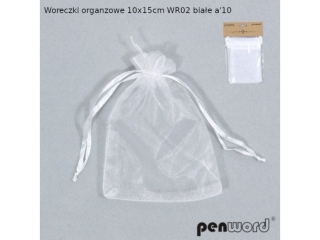 WORECZKI ORGANZOWE 10x15cm WR02 BIAŁE a10