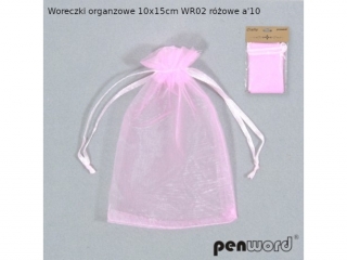 WORECZKI ORGANZOWE 10x15cm WR02 RÓŻOWE a10