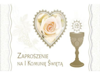 Zaproszenie POL-MAK 10szt. Komunia składane ZS 160x95 z kopertą ZS_KOM_35902