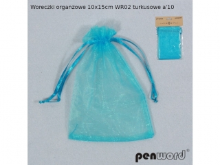 WORECZKI ORGANZOWE 10x15cm WR02 TURKUSOWE a10