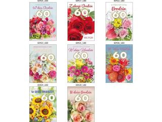 Laurka z cyframi na gbkach exclusive B6GE 117x167 z kopert POL-MAK Urodziny cyfra 60 B6GE_UR_731_U60 [opakowanie=10szt]