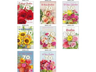 Laurka z cyframi na gbkach exclusive B6GE 117x167 z kopert POL-MAK Urodziny cyfra 70 B6GE_UR_731_U70 [opakowanie=10szt]