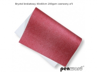 BRYSTOL BROKAT 40x60cm 200gsm CZERWONY a5