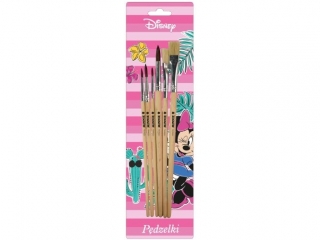 PĘDZELKI Z NATURALNEGO WŁOSIA 5szt. MINNIE MOUSE (opakowanie
