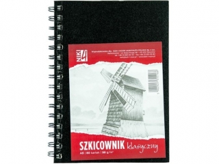 KIN SZKICOWNIK A5 98G. 80 KARTEK SPIRALA PO DŁUGIM BOKU