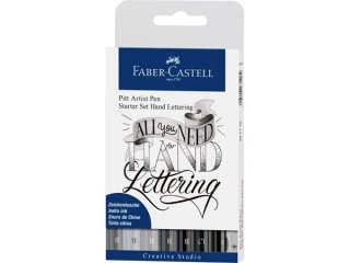ZESTAW STARTOWY PITT ARTIST PEN HANDLETT ERING+AKCESORIA 9 ELEMENTÓW FABER-CASTELL