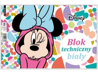 BLOK TECHNICZNY BIAŁY A4/10k. MINNIE MOUSE (opakowanie=10szt