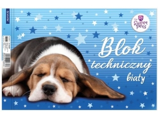 BLOK TECHNICZNY BIAŁY A4/10k. - PIES THE SWEET PETS (opakowa