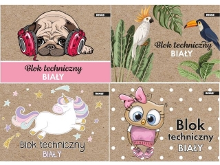 BLOK TECHNICZNY A4/10 KARTEK BIAY KRAFT [opakowanie=10szt]