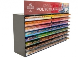 KIN KREDKI POLYCOLOR 96 KOLORÓW 1152 SZT. + EKSPOZYTOR TOPER POZIOMY DUŻY