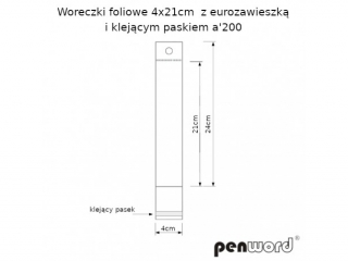 WORECZKI FOLIOWE 21cmx4cm Z EUROZAWIESZKĄ I KLEJĄCYM PASKIEM a200