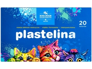KIN PLASTELINA 1315S2 20 KOLORÓW 400 G.KOTKI OP. KARTONOWE - SERIA NIEBIESKA