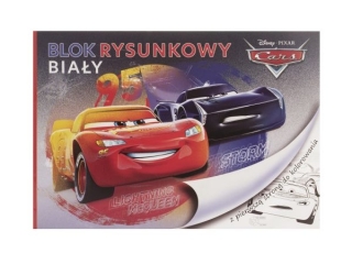 BLOK RYSUNKOWY BIA�Y A4/20k. z pierwsz� stron� do kolorowania / CARS [opakowanie=10szt]