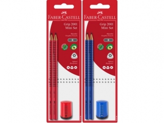 ZESTAW 2 OŁÓWKÓW GRIP+TEMPERÓWKA GRIP 2001 MINI BLISTER FABER-CASTELL