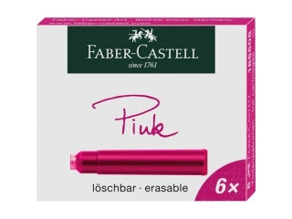 NABOJE ATRAMENTOWE KRÓTKIE RÓŻOWE 6 SZT. KARTONIK FABER-CASTELL