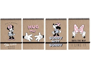 KOŁONOTES A6/96k. Kratka ZAMYKANY NA GUMKĘ / MINNIE MOUSE KRAFT LINER