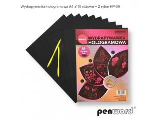 WYDRAPYWANKA HOLOGRAMOWA A4 a10 RÓZOWA +2rylce HP-09