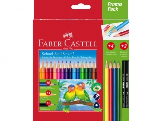 KREDKI OŁÓWKOWE OPAK. PROMOCYJNE (18KOL. +4 KOL. PODSTAWOWE+2 OŁÓWKI) FABER-CASTELL