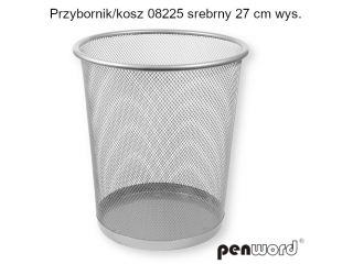 PRZYBORNIK/KOSZ 08225 SREBRNY 27cm wys.